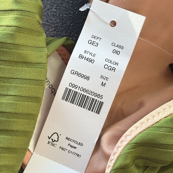 J.Crew Wide Rib High Rise Bikini Bottom Women's Canteen Green NWT M - Picture 7 of 7